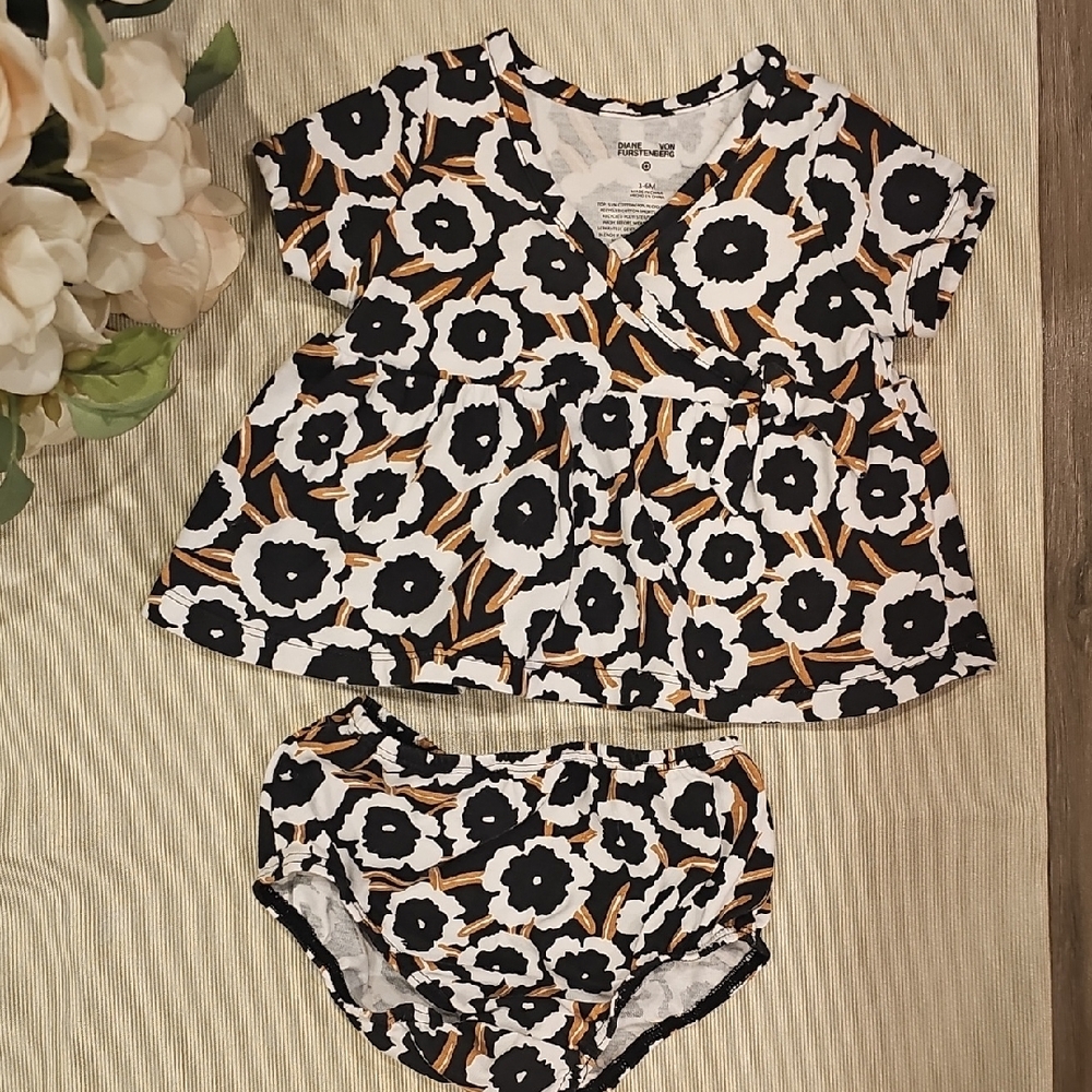 Floral Baby Dress and Bloomers Set